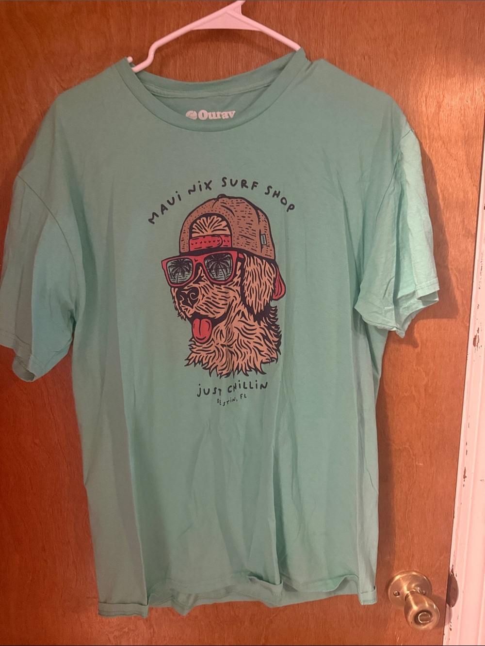 Oura Mint Green Dog Surf Graphic Tee